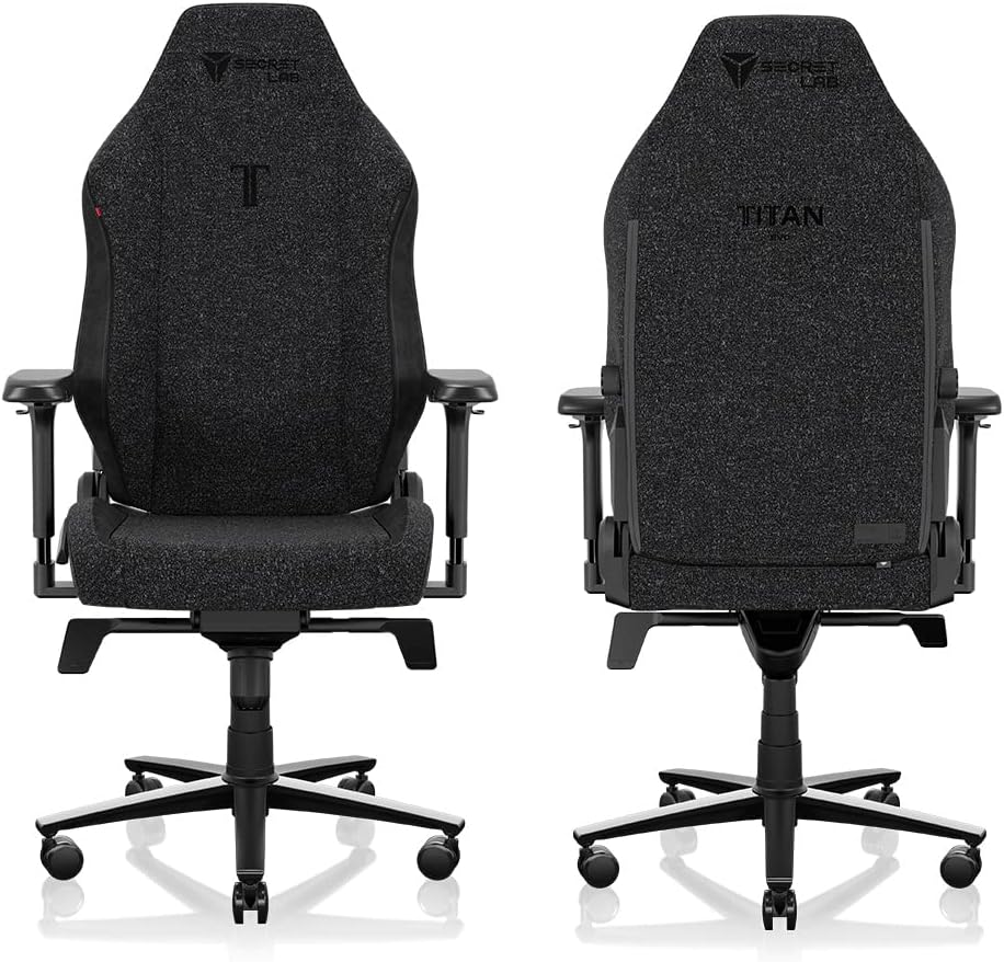 Secretlab Titan Evo Black3 Gaming Chair - Reclining, Ergonomic & Comfortable Computer Chair with 4D Armrests, Magnetic Head Pillow & 4-Way Lumbar Support - Black - Fabric