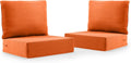 6' Thick Outdoor Cushion, 24*24*6' Patio Furniture Cushions with Waterproof Patio Furniture Cushions with Removable Cover, 28D High Density Patio Cushion for Outdoor Furniture, Orange-2pcs