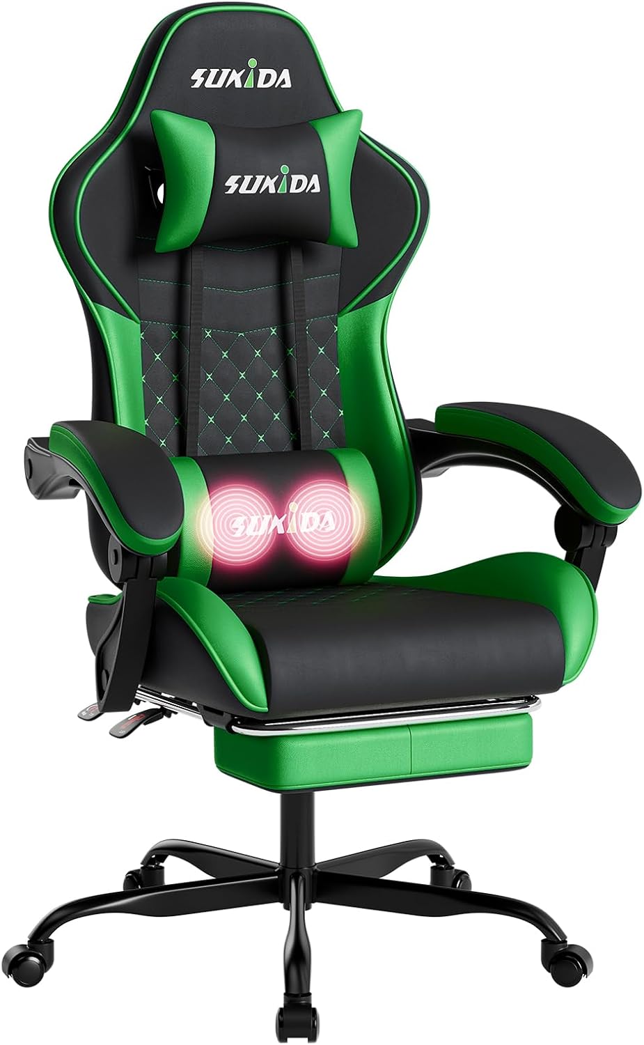 Ergonomic Video Gamer Chairs Gaming Computer Chair Gamer Chairs for Adults Massage Lumbar Support Swivel Height Adjustable Headrest Backrest
