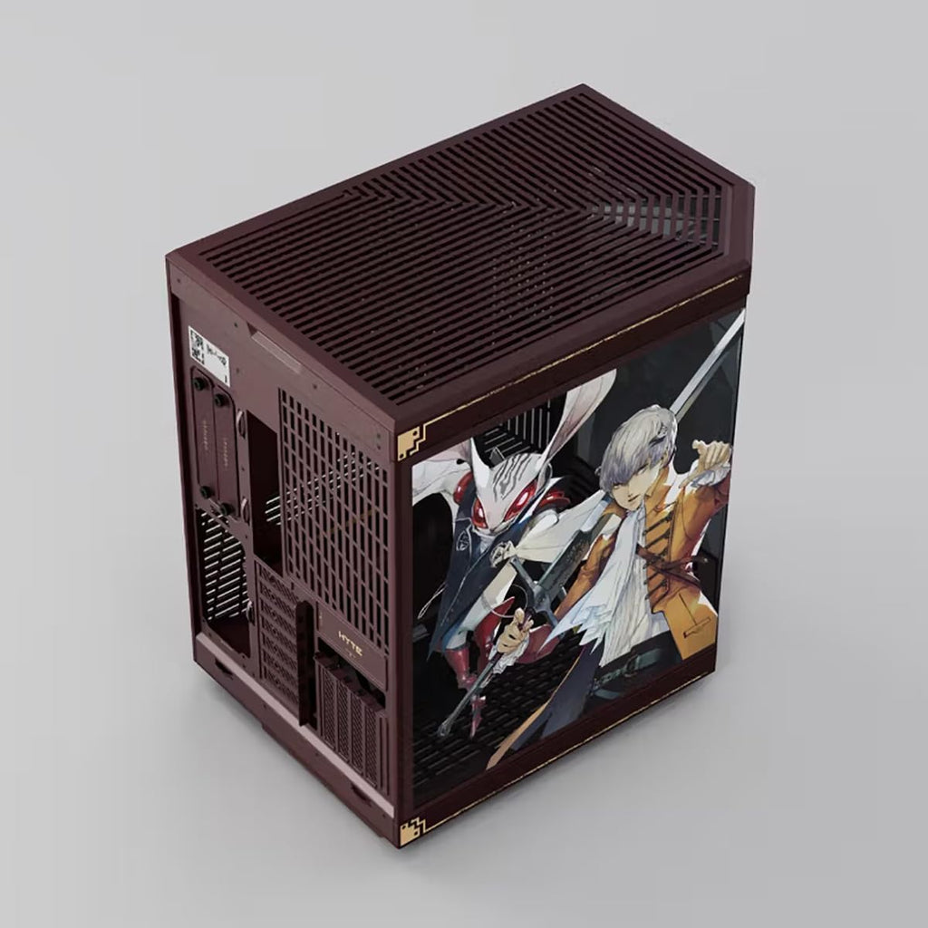 Hyte Y70 Metaphor ReFantazio Official Licensed - Mid-Tower ATX Gaming PC Desktop Case - Panoramic Tempered Glass - Dual Chamber - High Airflow Chassis - PCIE 4.0 Riser Cable Included - Brown