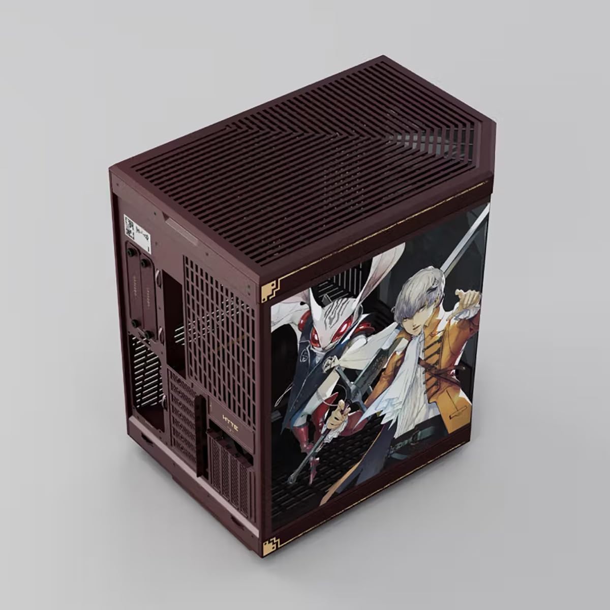 Hyte Y70 Metaphor ReFantazio Official Licensed - Mid-Tower ATX Gaming PC Desktop Case - Panoramic Tempered Glass - Dual Chamber - High Airflow Chassis - PCIE 4.0 Riser Cable Included - Brown