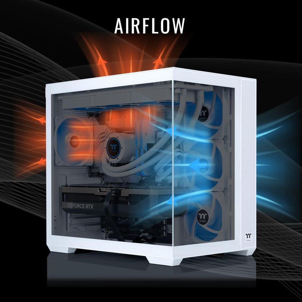 Thermaltake LCGS View 9870S-380 Gaming Desktop (AMD Ryzen™ 7 9800X3D, ToughRam 32GB DDR5 6000MT/s RGB Memory, NVIDIA® GeForce RTX™ 5070, 2TB NVMe M.2, WiFi, Windows 11) V38S-B850-570-LCS