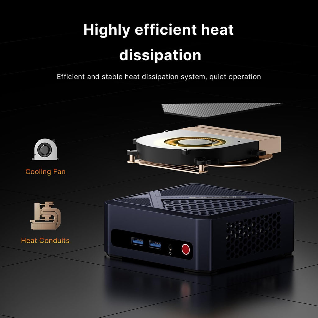 BOSGAME P5 Pro Mini PC, AMD Ryzen 7 6800H Mini Computers, 32GB DDR5, 1TB PCIe SSD, 4K Triple Display & USB4, Dual 2.5G LAN & Wi-Fi 6E & BT5.2, Desktop Computer for Gaming, Office