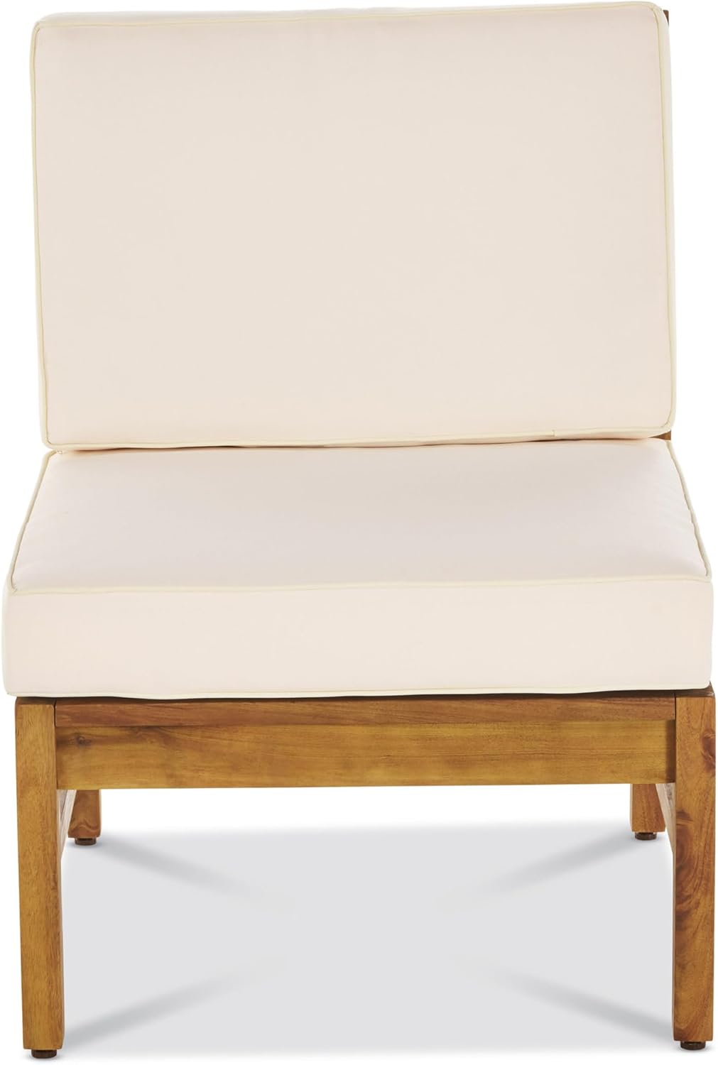 Christopher Knight Home Perla 5 Piece Patio Furniture Set, 5 Seater Acacia Wood Outdoor Corner Sofa Set, Patio Sectional Sofa Couch with Water Resistant Cushions, Teak+Cream