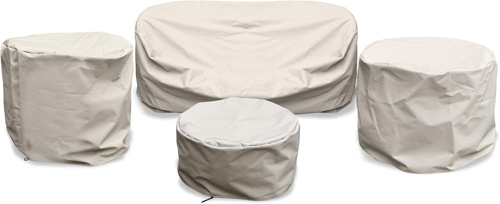 Patio Furniture Set Cover for Sofa 2Chairs and Table: Waterproof, UV and Fade Resistant - All Season Outdoor Protection Cover with Cord Lock, Khaki