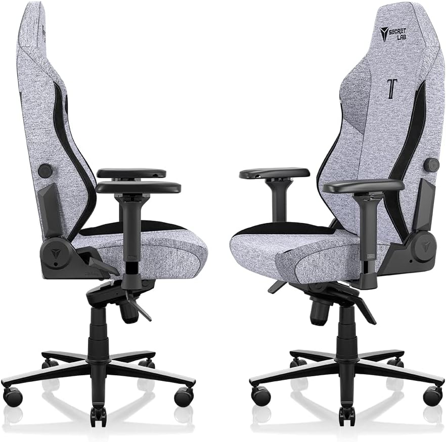 Secretlab Titan Evo Cookies & Cream Gaming Chair - Reclining, Ergonomic & Comfortable Computer Chair with 4D Armrests, Magnetic Head Pillow & 4-Way Lumbar Support - Gray - Fabric