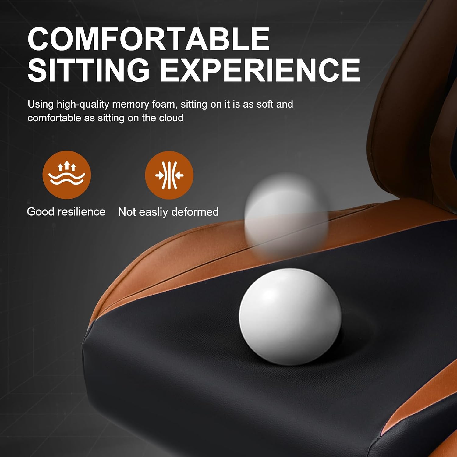 GTPLAYER Gaming Chair with Footrest, Ergonomic Computer Game Desk Chair, Recline Gaming Chair Seat Height Adjustment, Swivel Rocker with Headrest and Lumbar (Brown)