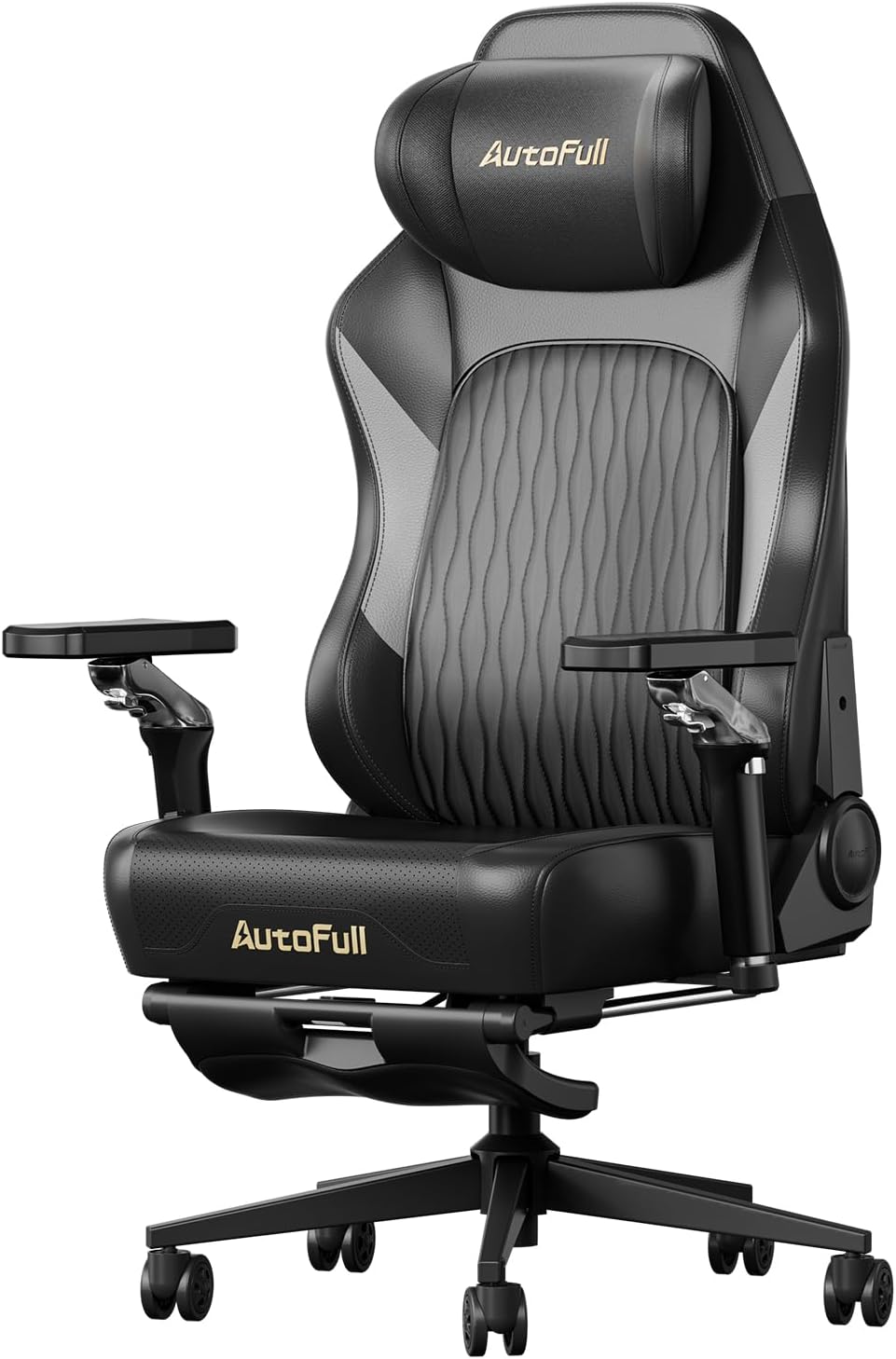 AutoFull M6 Gaming Chair, Ergonomic Office Chair with Ventilated Heating, AUTO Dynamic Tracking Lumbar Support, 6D Adjustable Armrests and Footrest (Black)
