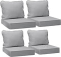 AAAAAcessories Outdoor Deep Seat Cushions, Waterproof, Fade-Resistant Patio Furniture Replacement Cushions, 24' x 24' x 5', Set of 4, Gray