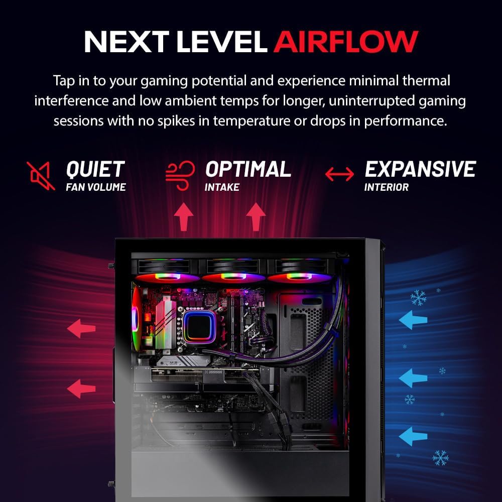 Skytech Gaming Rampage Desktop PC, Ryzen 7 9700X 3.8 GHz (5.5GHz), NVIDIA RTX 5070 12GB, 1TB Gen4 NVMe SSD, 32GB DDR5 RAM 6000 RGB, 850W Gold PSU, 360mm ARGB AIO, Wi-Fi, Win 11