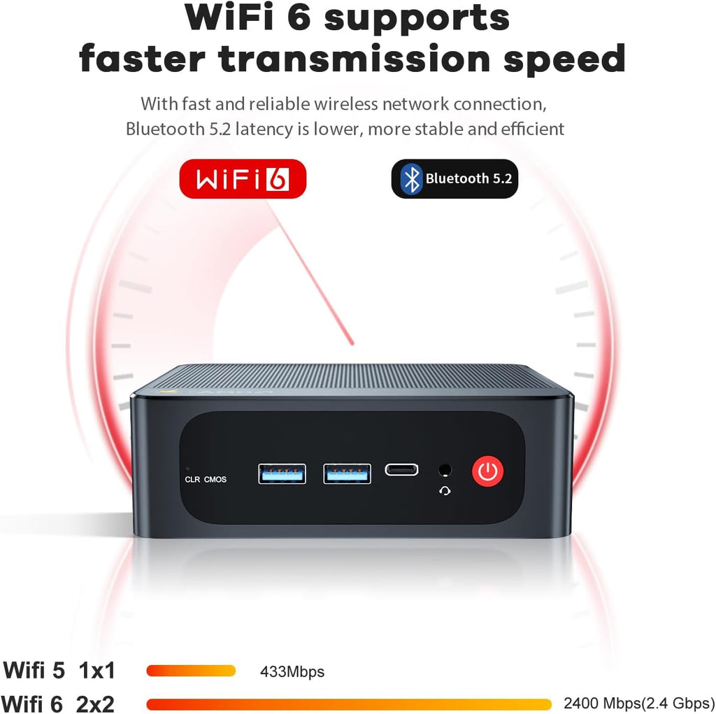 Beelink Mini PC, SER5 AMD Ryzen 5 5500U(7nm, 6C/12T) up to 4.0GHz, Mini Gaming Computer 32GB DDR4 RAM 500GB NVME SSD, Micro PC 4K@60Hz Dual Display, Mini Computer WiFi6/BT5.2/HTPC/W-11 Pro