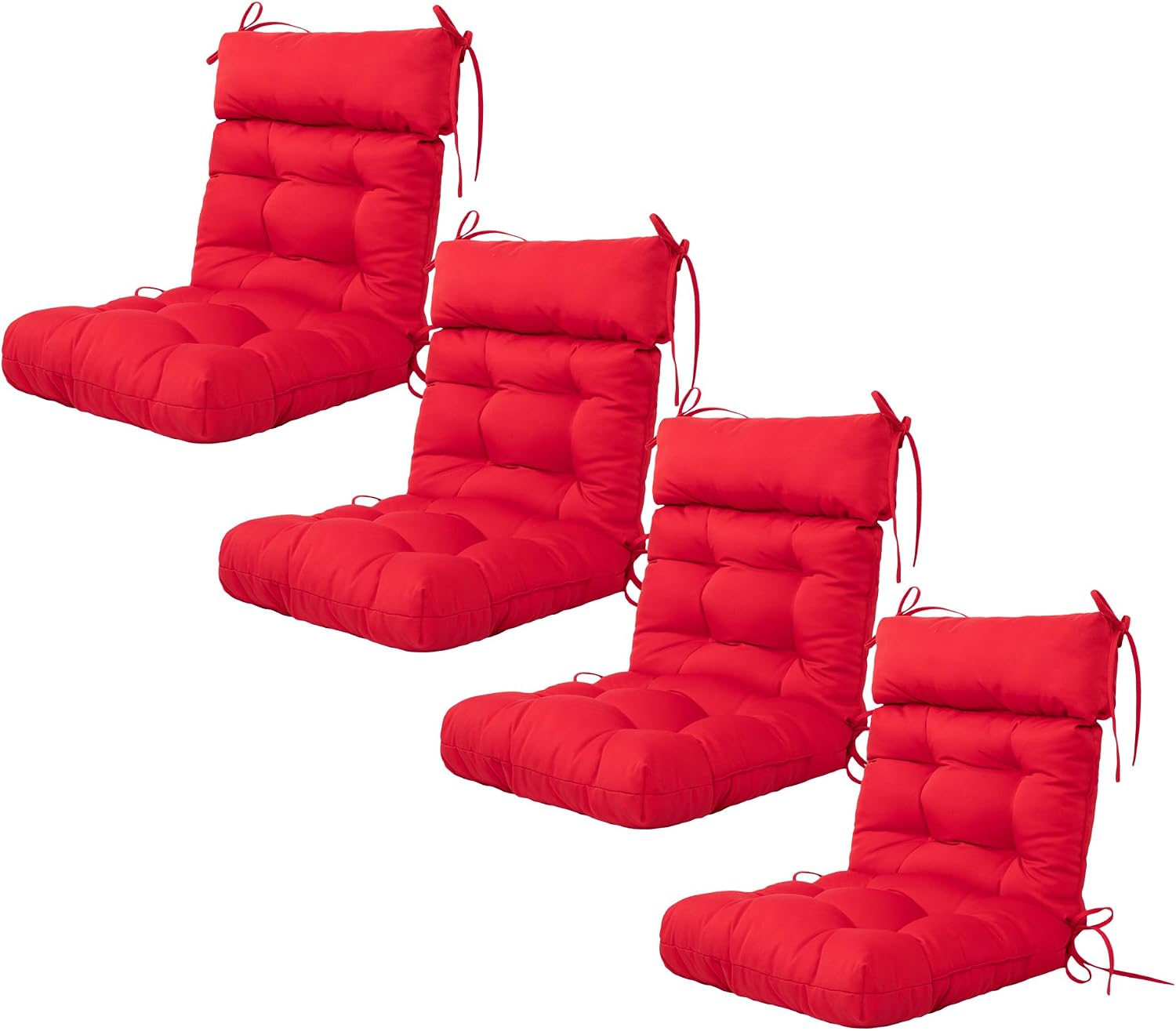ARTPLAN Patio Chair Cushion,Tufted Adirondack Outdoor Chair Cushion,Wicker High Back Outdoor Seat Cushion,Set of 4,21'X21'X4' (4 Pack)