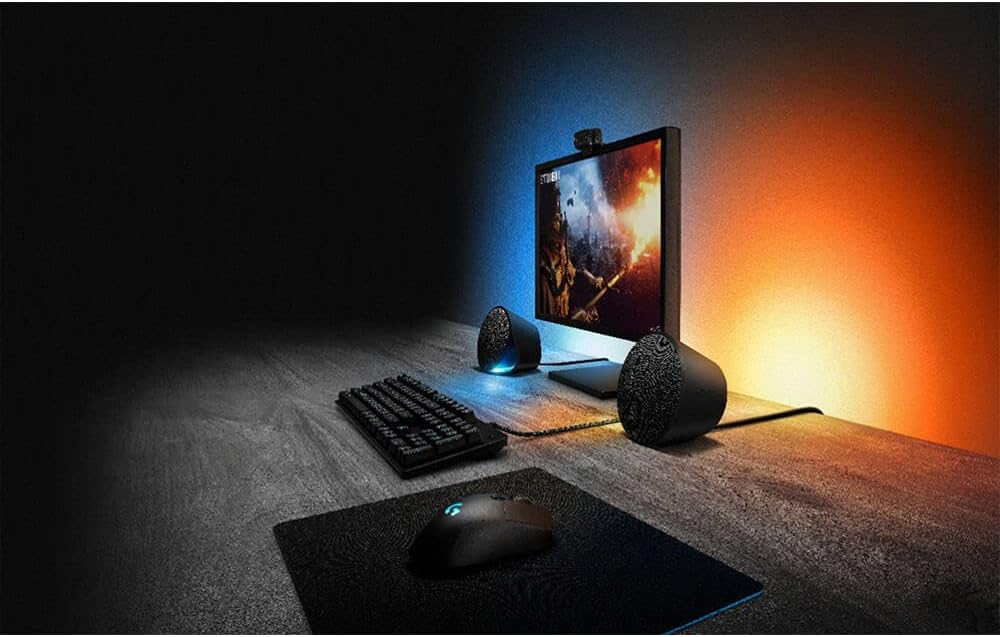 Logitech G560 PC Gaming Speaker System with 7.1 DTS:X Ultra Surround Sound, Game Based LIGHTSYNC RGB, Two Speakers and Subwoofer, Bluetooth, USB, Immersive Gaming Experience - Black