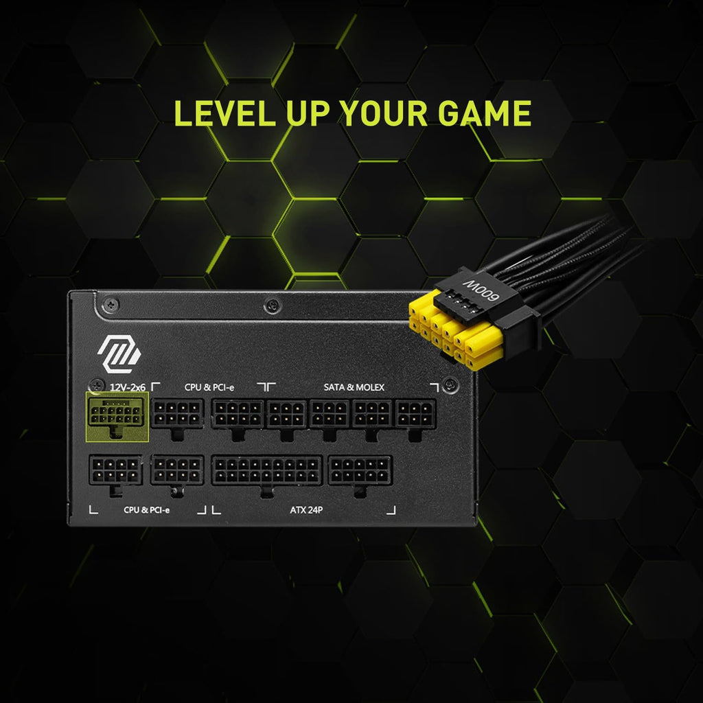 MSI MAG A1250GL PCIE5, Fully Modular Compact Gaming 1250W Power Supply, 80+ Gold, ATX 3.1 & PCIe 5.1 Ready, Native Dual-Color 12V-2x6 Cable, 10 Year Warranty