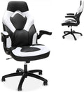 RESPAWN 3085 Ergonomic Gaming Chair for Adults, High Back Office Chair with Headrest and Flip Up Arms, Leather Racing Style Gaming Seat with Lumbar Support, Video Game Computer Desk Seat - White