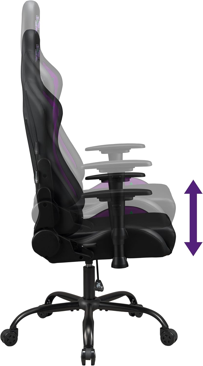 Joker - Gaming Chair or Office Chair, Adult Gamer Chair, Comfortable seat, Integrated headrest, Adjustable armrests and Height, Ergonomic backrest - Black