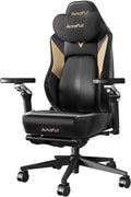 AutoFull M6 Gaming Chair, Ventilated and Heated Seat Gaming Chair with 360° Adjustable Armrest, AUTO Dynamic Tracking Lumbar Support Ergonomic Office Chair with Footrest, Black