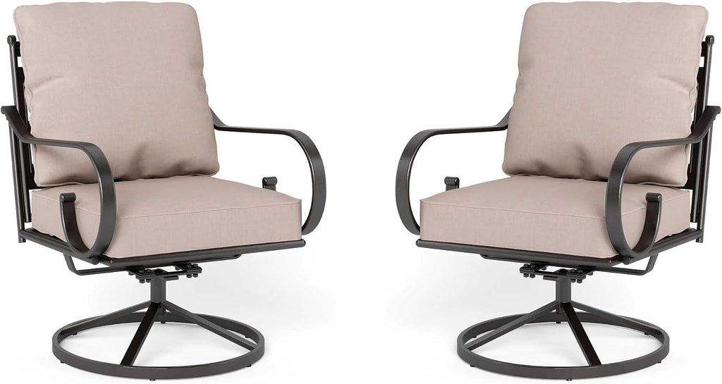 Sophia & William Extra Large & High Back Patio Furniture Set Metal Modern Outdoor Conversation Sets with Swivel Chairs