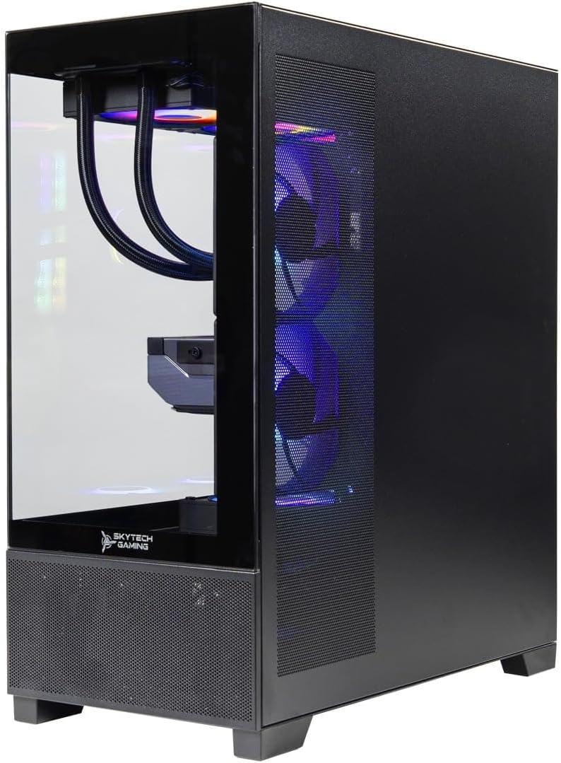 Skytech Gaming Azure 3 Plus Gaming PC, Intel i7 14700F 2.1GHz, NVIDIA RTX 5070 12GB, 2TB Gen4 NVMe SSD, 16GB DDR5 RAM 6000, 850W Gold ATX 3 PSU, 360 ARGB AIO, Wi-Fi, Win 11, Desktop