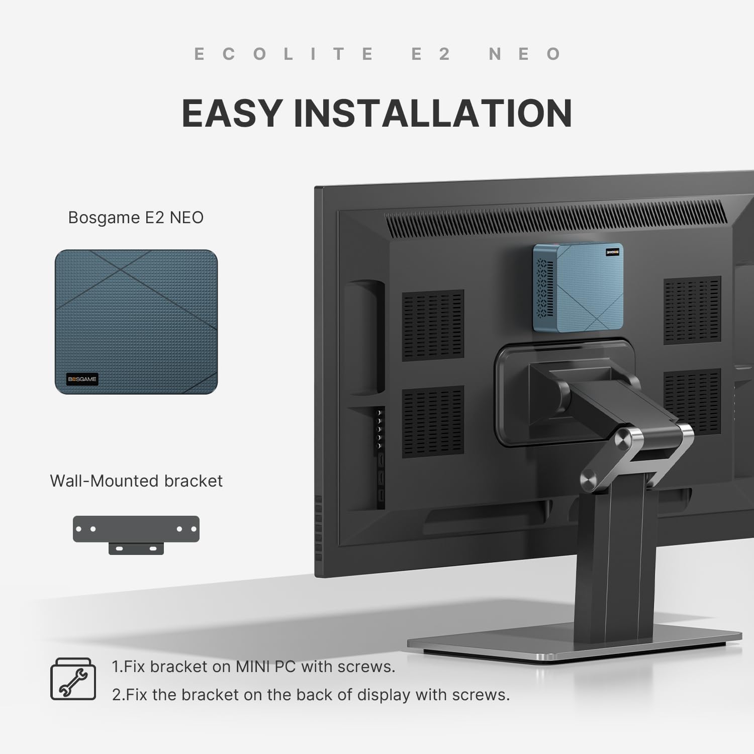 BOSGAME E2 Mini PC, AMD Ryzen 5 3500U (up to 3.7GHz), 16GB DDR4 RAM 512GB NVMe SSD, Desktop Computer 4K Triple Display via Dual HDMI & USB-C, WiFi 5, BT 5.0, Small Form Factor Business Office PC