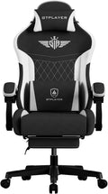 GTPLAYER Gaming Chair, Video Game Chairs with Footrest and Lumbar Support, Computer Chair for Adults with Extended Backrest, Ergonomic Reclining Silla Gamer, Fabric, Black