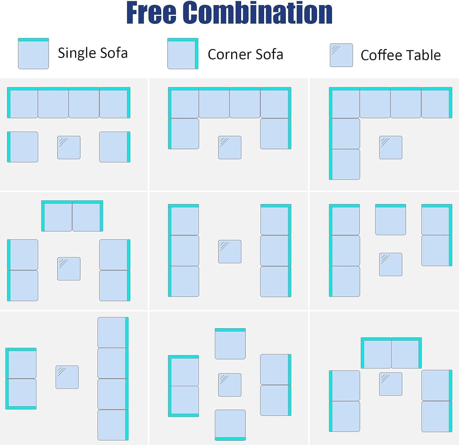 Tangkula 7 Pieces Wicker Patio Furniture Set, All-Weather Outdoor Rattan Sectional Sofa Set with Cushions & Tempered Glass Coffee Table, Outside Sofa Set for Garden, Lawn, Deck, Backyard