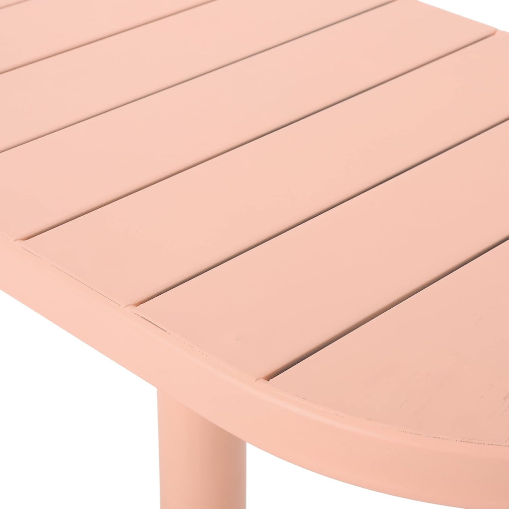 Christopher Knight Home Adley Outdoor Bistro Set, 3-Piece Bistro Table and Chair Set of 2, Patio Furniture Set with Iron Frame, Bistro Dining for Poolside Garden Cafeteria, Matte Coral