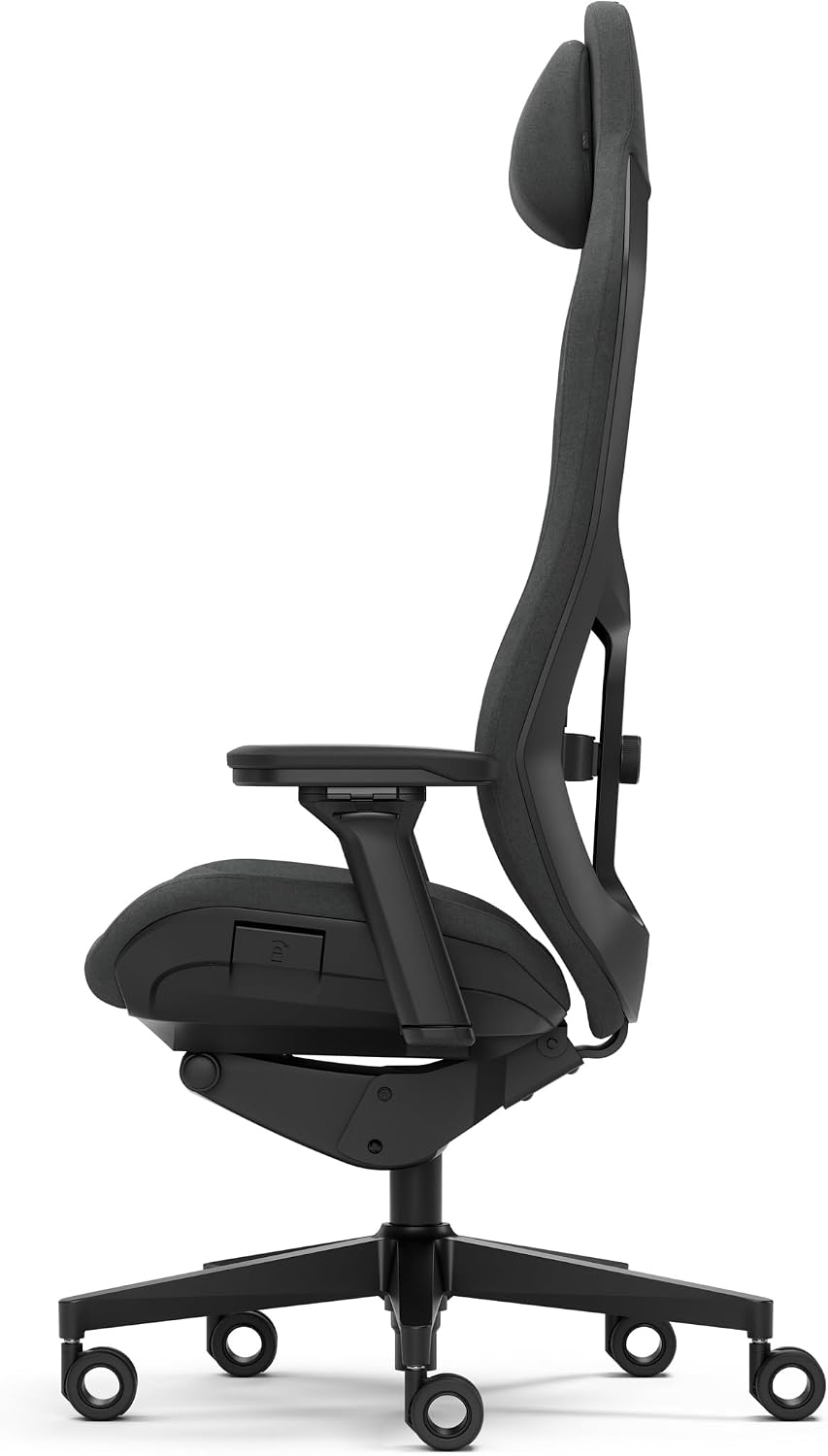 Fractal Design Refine Fabric Dark Gaming Chair - Ergonomic Office Desk Chair Functionality with 4D Adjustable Armrests, High-Back Support, Lumbar Cushion, and Premium Fabric