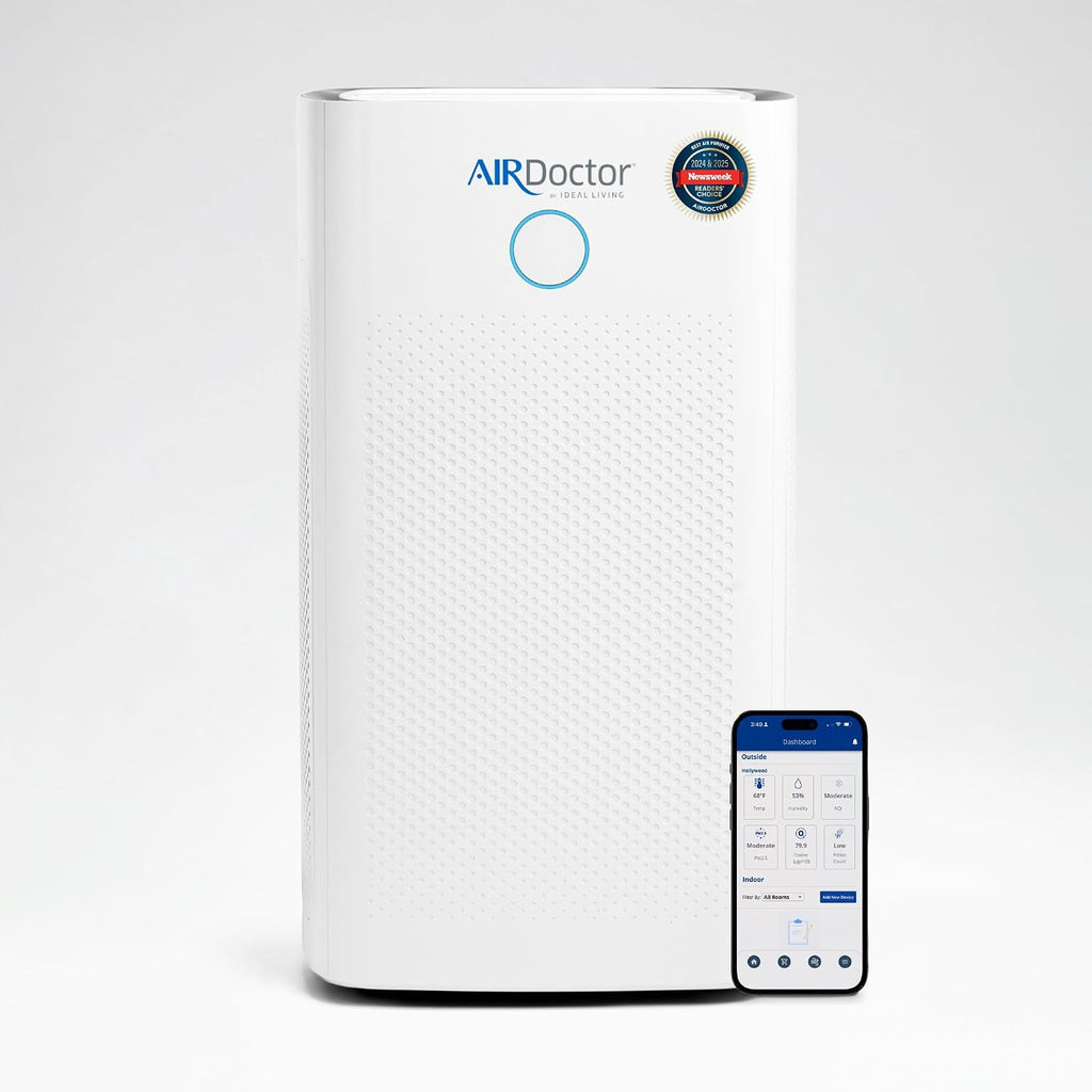 AIRDOCTOR AD5500 Smart App Air Purifier. Cleans Whole Home, XL Rooms Up to 4172 ft2. Removes Allergens, Smoke, Dust, Mold, Pet Hair, Odors, Pollen. Hospital-Grade UltraHEPA, Premium Carbon Filtration