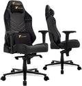 TTRACING Maxx Ergonomic Gaming Chair - Big and Tall PC Computer Desk Chair for Adults, 440 lbs Heavy Duty Aluminum Base, 4D Armrests, 155 Degree Recline, PU Faux Leather and Velour, Royal Black