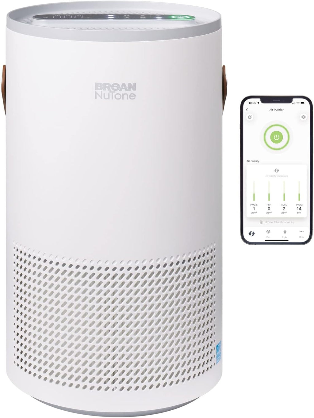 Broan-NuTone BNAP-100 Air Purifier with Verified Zero Ozone and Auto Particulate Sensing to Detect and Remove Pollutants, True HEPA
