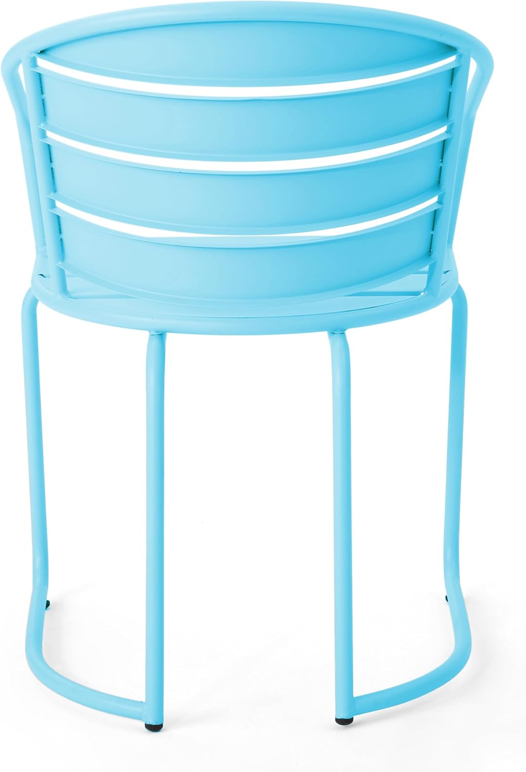 Christopher Knight Home Adley Outdoor Bistro Set, 3-Piece Bistro Table and Chair Set of 2, Patio Furniture Set with Iron Frame, Outdoor Bistro Dining Set, Poolside/Garden Cafeteria, Matte Light Blue