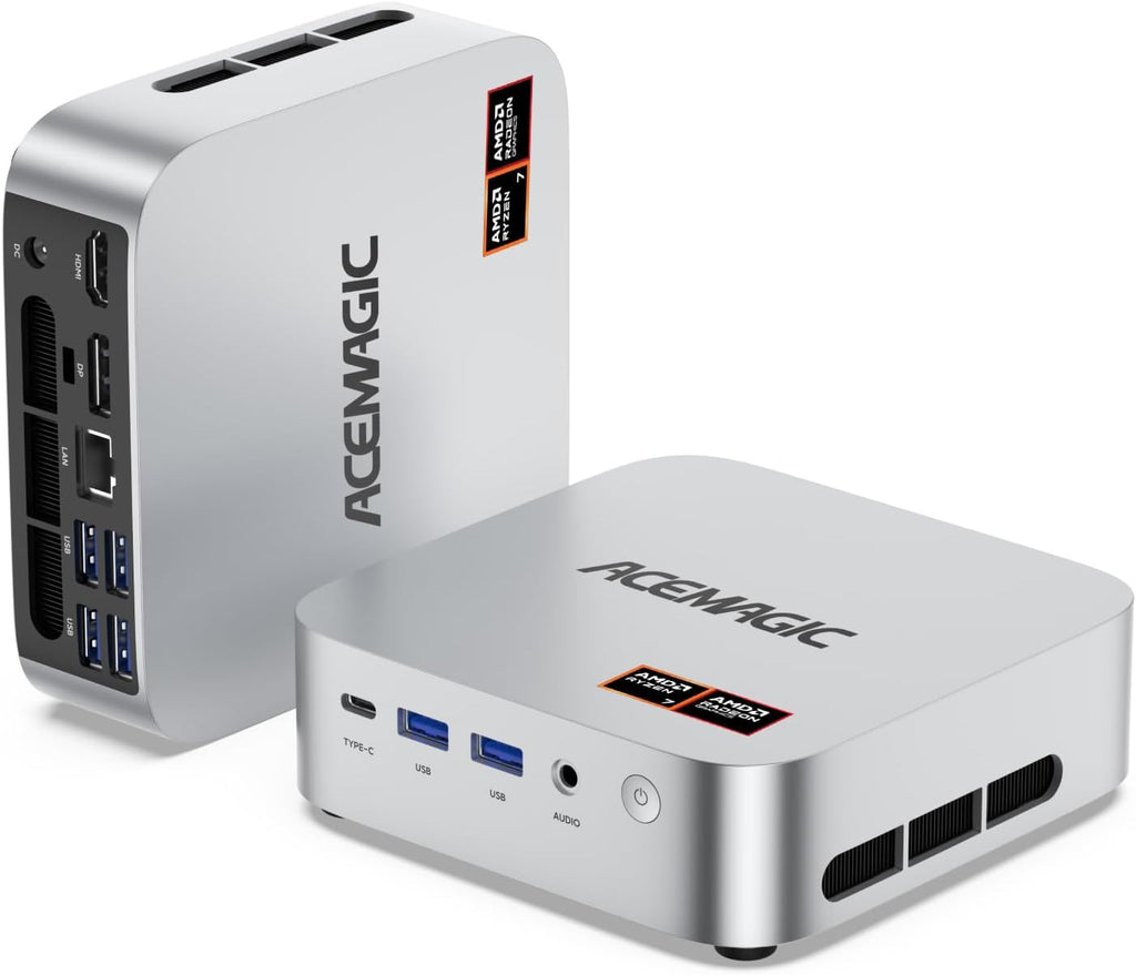 ACEMAGICIAN W1 Mini PC - AMD Ryzen 7 8745HS(Upgraded 6800H), 32GB DC5600MHz DDR5 1TB PCIe4.0 M.2 SSD Mini Computers(8C/16T, up to 4.9GHz), Radeon 780M 8K Triple Display USB4 WiFi6/BT5.2, VESA 2.5GbE