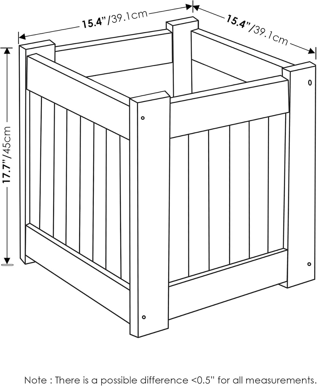 Furinno TIOMAN Planter Box Set of 2, Hardwood Flower Box, Cube Garden Box, in Teak Oil, Outdoor Indoor, Garden, Patio, Balcony, Light Wood