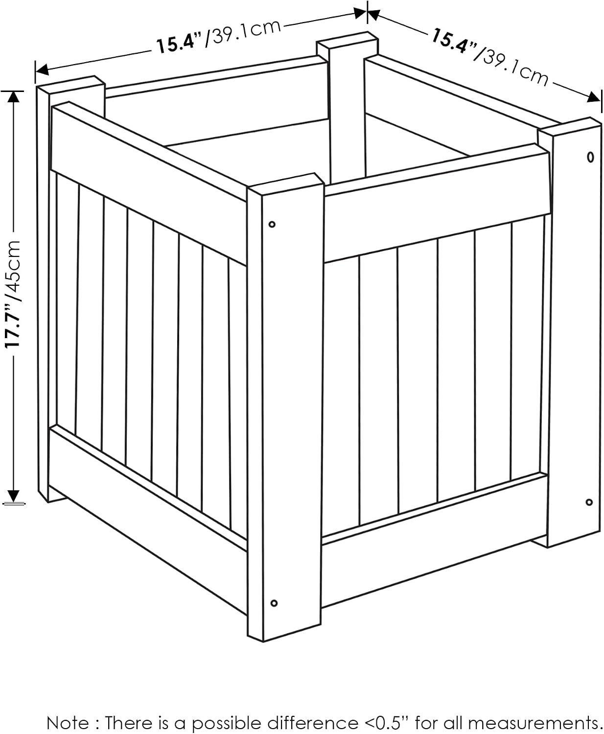 Furinno TIOMAN Planter Box Set of 2, Hardwood Flower Box, Cube Garden Box, in Teak Oil, Outdoor Indoor, Garden, Patio, Balcony, Light Wood