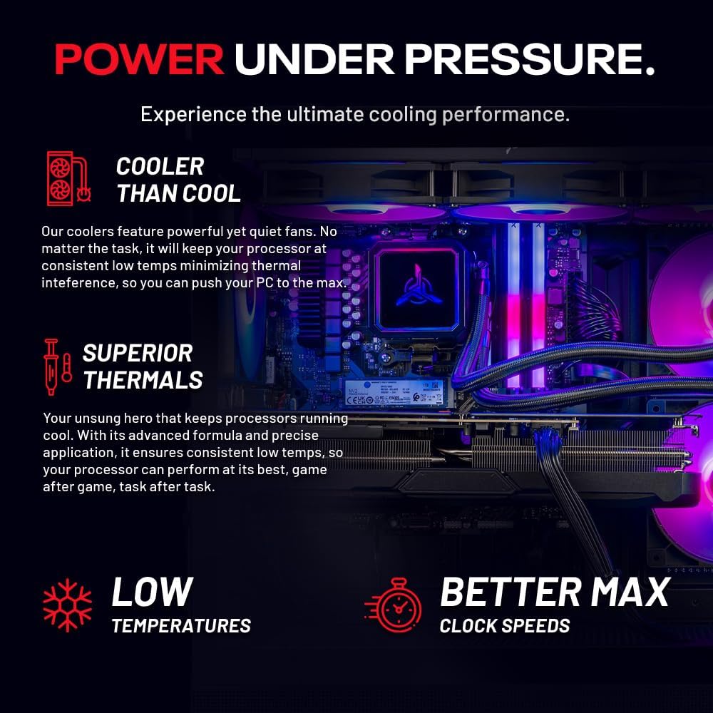 Skytech Gaming Azure 3 Desktop PC, Ryzen 7 7800X3D 4.2 GHz (5GHz Turbo), NVIDIA RTX 5060 Ti 16GB, 1TB Gen4 NVMe SSD, 32GB DDR5 RAM 6000 RGB, 650W Gold PSU, 360mm ARGB AIO, Wi-Fi, Win 11