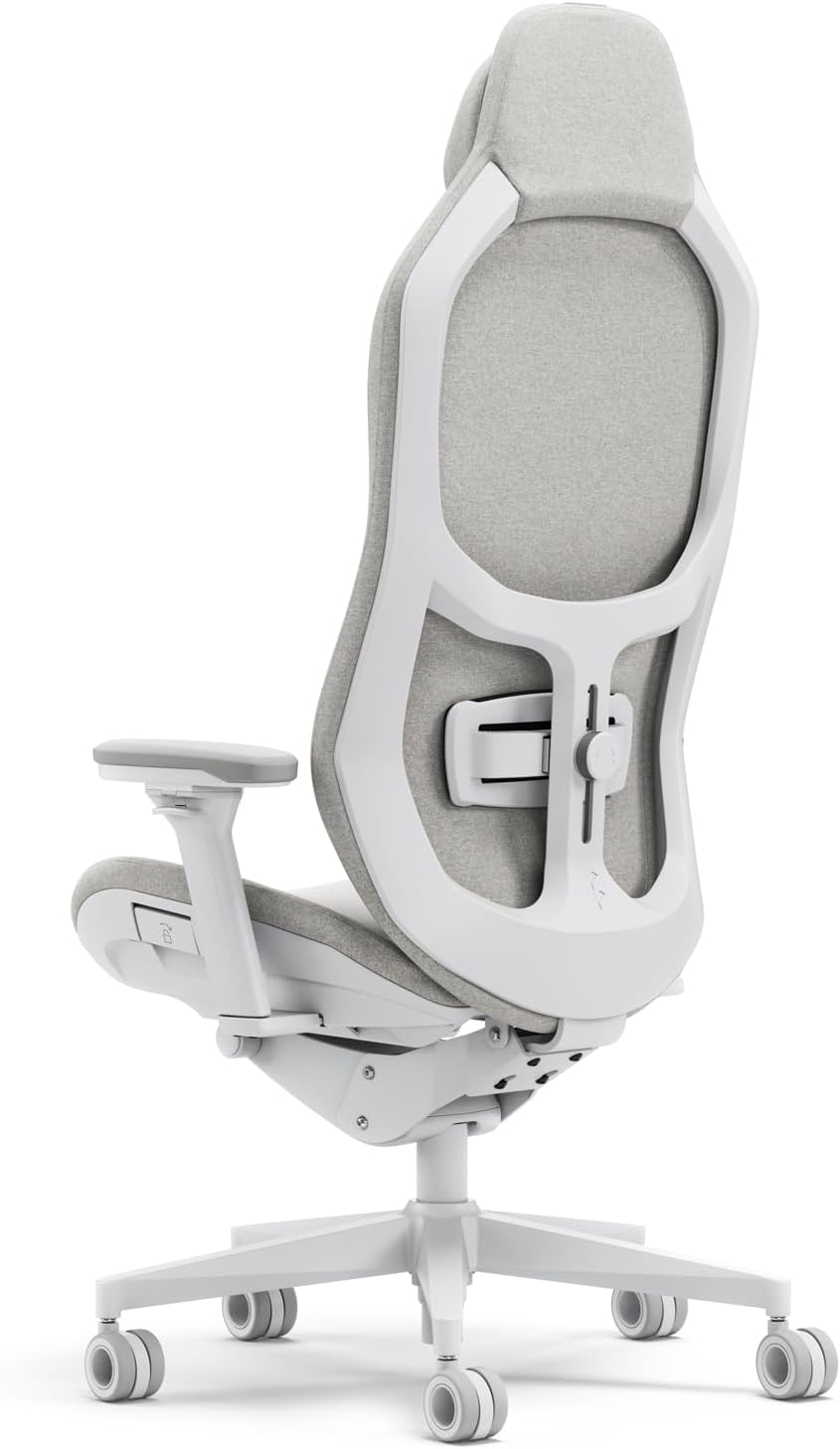 Fractal Design Refine Fabric Light Gaming Chair - Ergonomic Office Desk Chair Functionality with 4D Adjustable Armrests, High-Back Support, Lumbar Cushion, and Premium Fabric