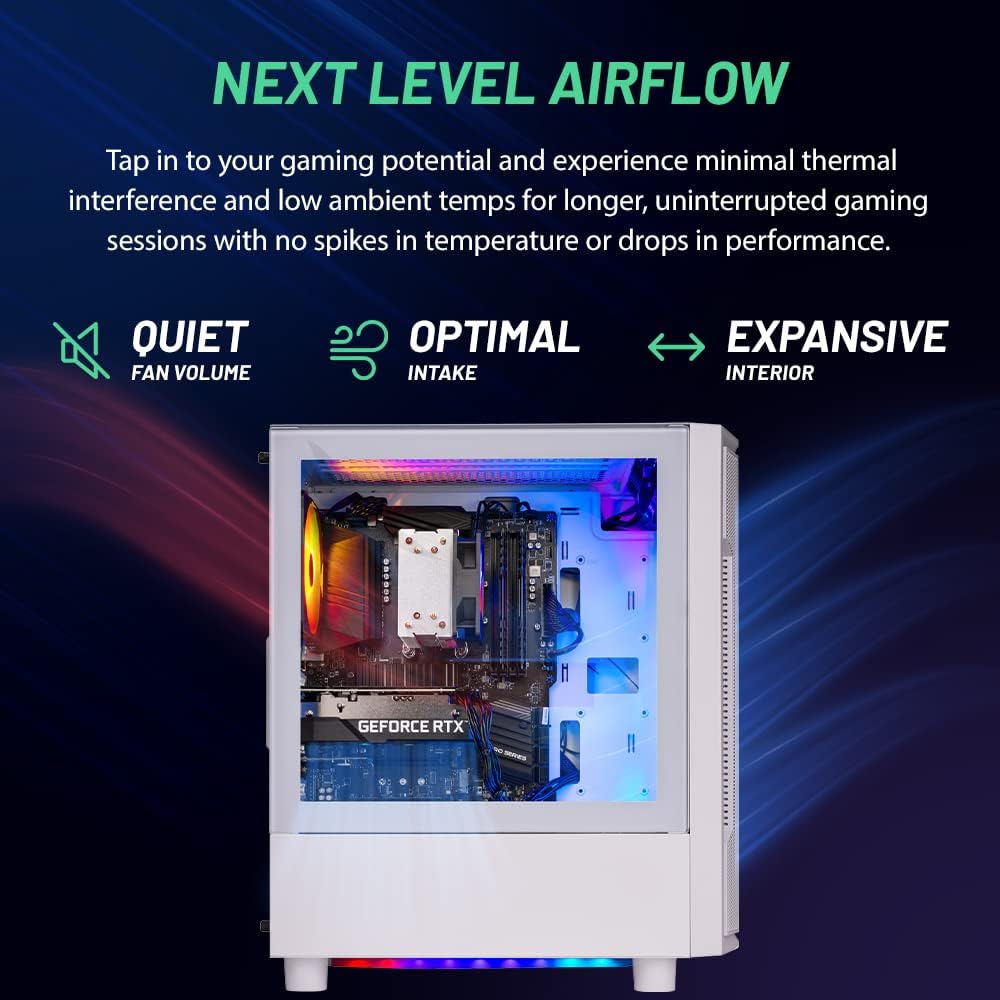 Skytech Archangel Gaming PC Desktop, Ryzen 5 5500 3.6 GHz (4.2GHz Turbo Boost), NVIDIA RTX 3050 (6GB) 6GB GDDR6, 1TB SSD, 16GB DDR4 RAM 3200, 650W Gold PSU, Wi-Fi, Win 11 Home