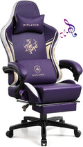 GTPLAYER Gaming Chair with Bluetooth Speakers and Footrest, Dragon Series Video Game Chair, Heavy Duty Ergonomic Chair Esports Gaming Chair, Computer Office Desk Chair (Purple)