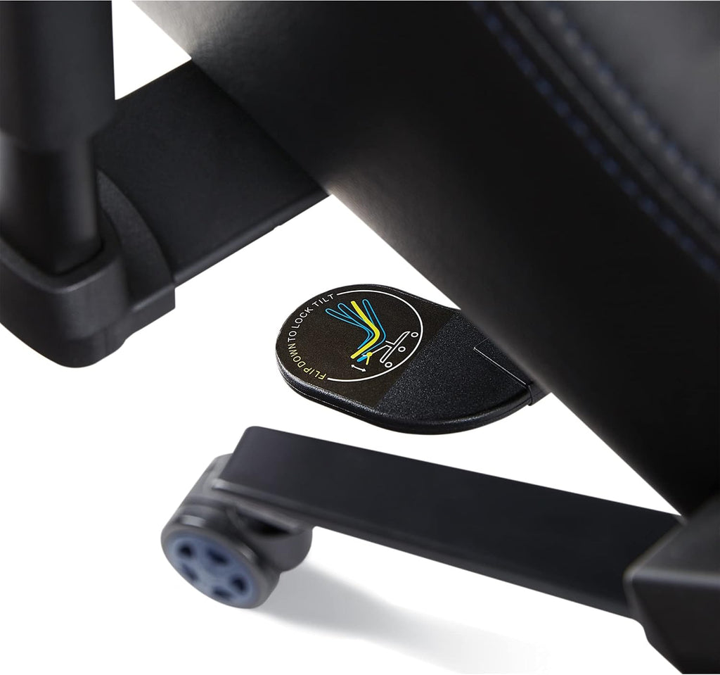 RS Gaming™ Davanti Vegan Leather High-Back Gaming Office Chair, Black/Blue, BIFMA Compliant