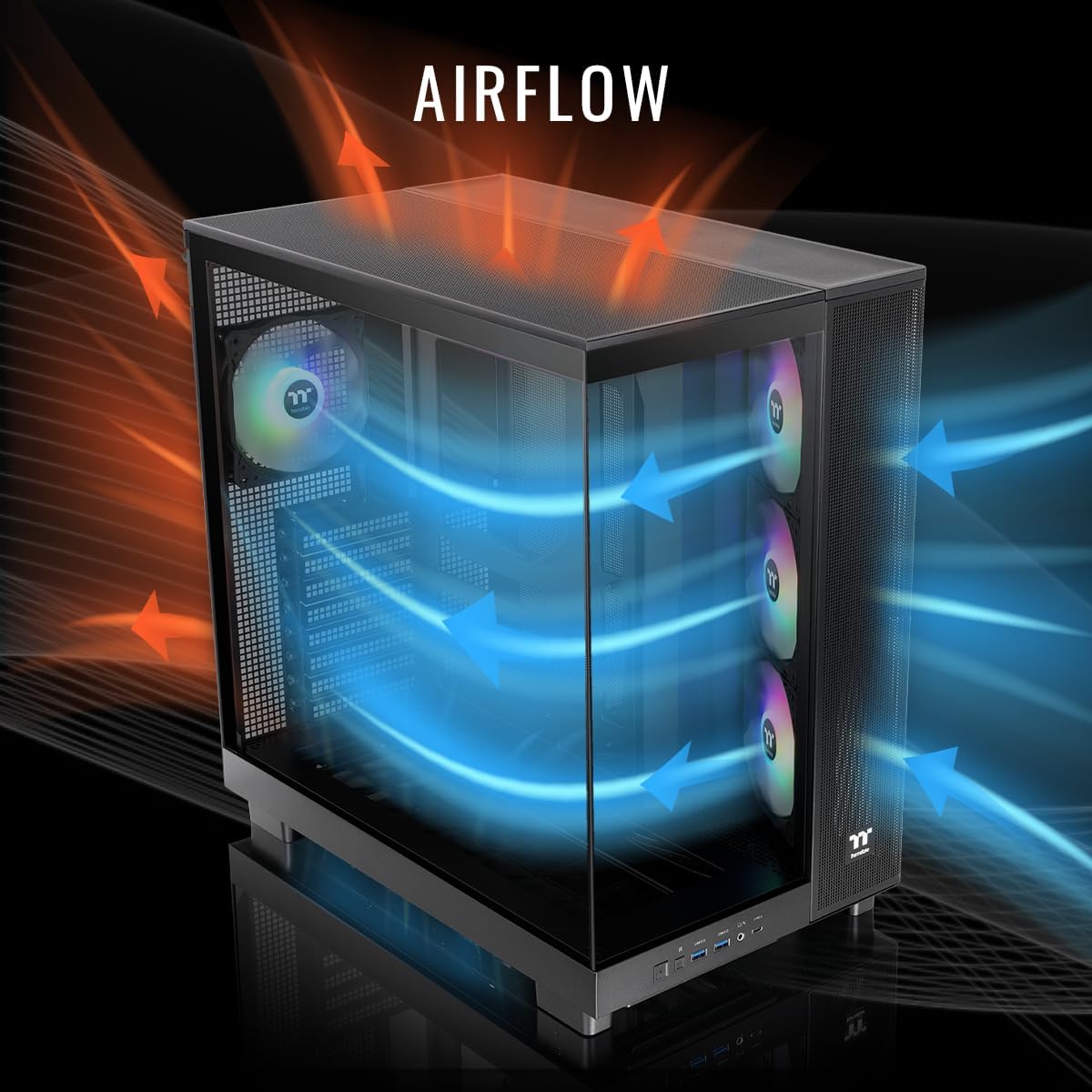 Thermaltake LCGS View 9080-380XL Gaming Desktop (AMD Ryzen™ 9 9900X3D, ToughRam 32GB DDR5 6000MT/s RGB Memory, NVIDIA® GeForce RTX™ 5080, 2TB NVMe M.2, WiFi, Windows 11) VXLB-X870-580-LCS