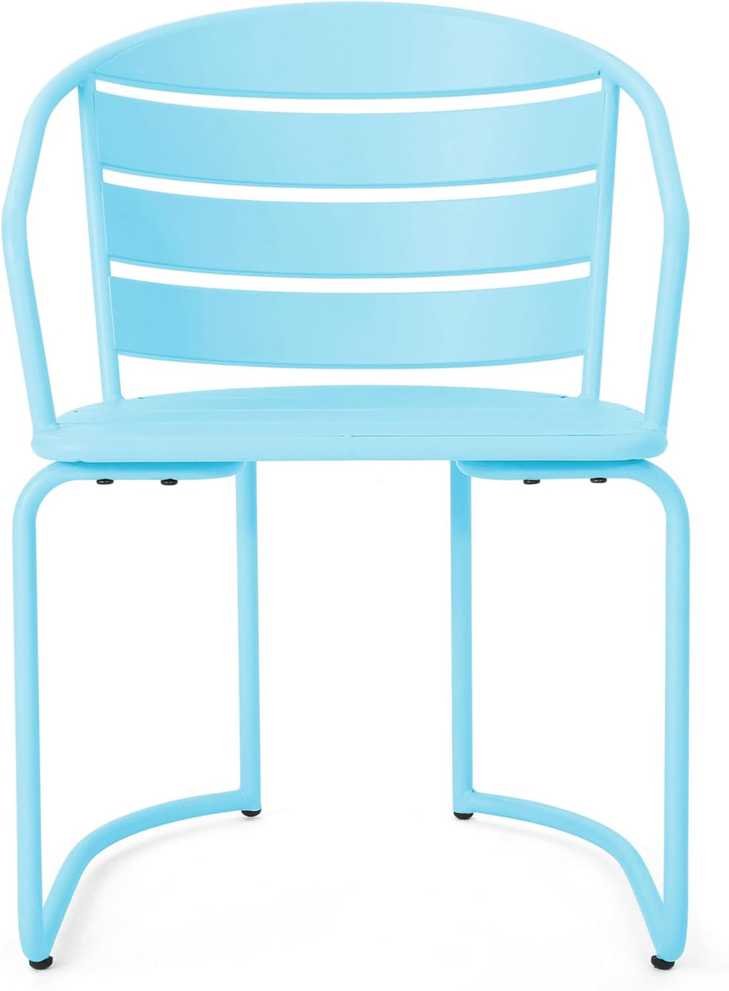 Christopher Knight Home Adley Outdoor Bistro Set, 3-Piece Bistro Table and Chair Set of 2, Patio Furniture Set with Iron Frame, Outdoor Bistro Dining Set, Poolside/Garden Cafeteria, Matte Light Blue