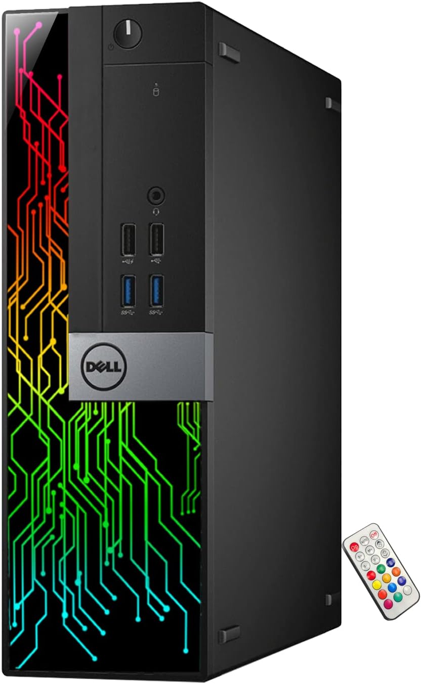 Dell OptiPlex 5060 SFF RGB Computer PC, Intel Core i5-8500, RX 550 4GB GDDR5, 32GB RAM, 512GB NVMe, 1TB HDD, 22 Inch HDMI Monitor, Gaming Speakers, WiFi, Bluetooth, Windows 11 Pro (Renewed)