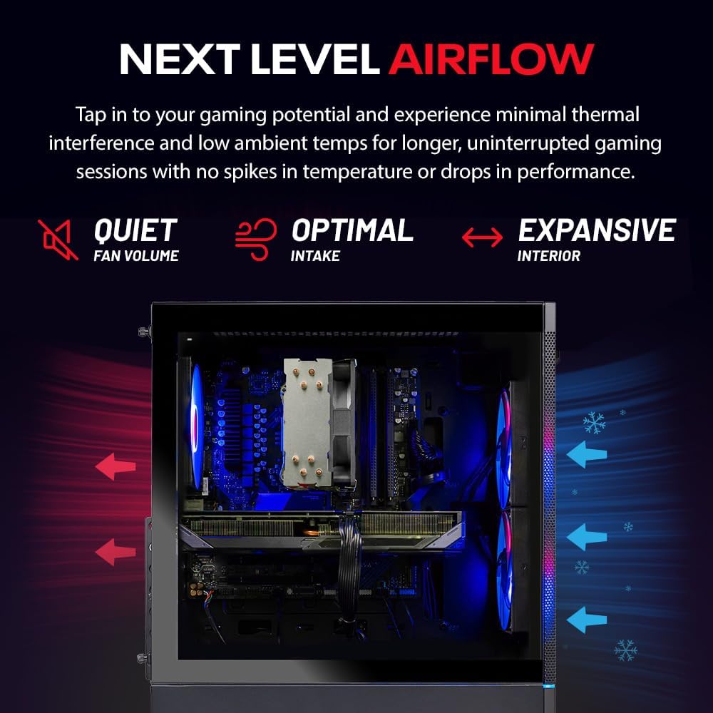 Skytech Gaming Nebula 2 Gaming PC, AMD Ryzen 5 5500 3.6GHz, NVIDIA RTX 5050 8GB, 1TB NVMe SSD, 16GB DDR4 RAM 3200, 650W Gold PSU, Wi-Fi, Win 11, Gaming Desktop
