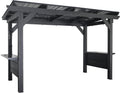 Backyard Discovery Rockport XL 12' x 6' Galvanized Steel BBQ Grill Gazebo Pavilion with Hardtop Steel Roof, Bar Tops, Powerport, Snow Support, Wind Resistance, Cook Station for Outdoor Patio or Deck
