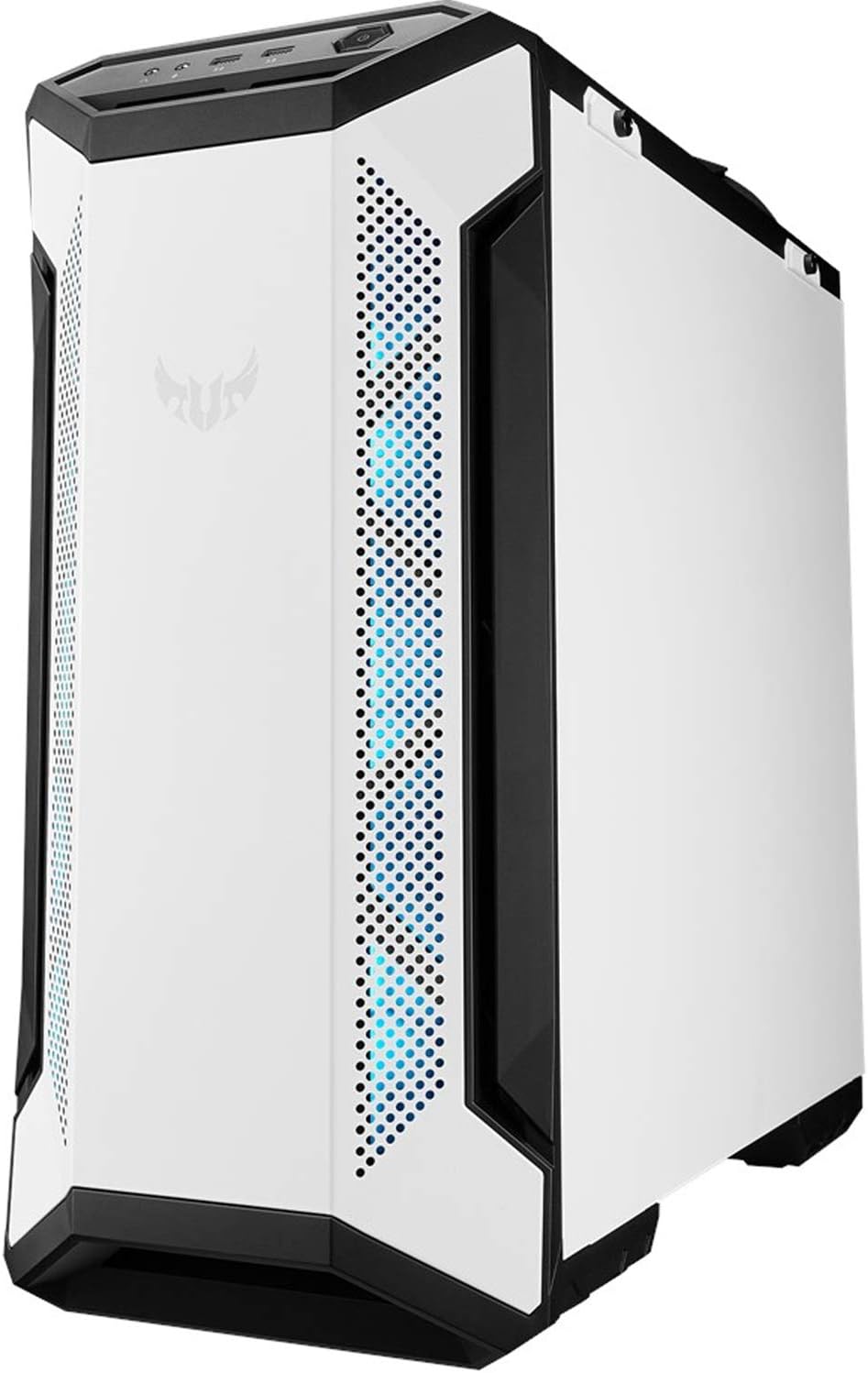 ASUS TUF Gaming GT501 White Edition Mid-Tower Gaming Case, EATX Support, Pre-Installed Four Fans, 2 x USB 3.1 Front Panel, Smoked Tempered Glass, Steel Construction