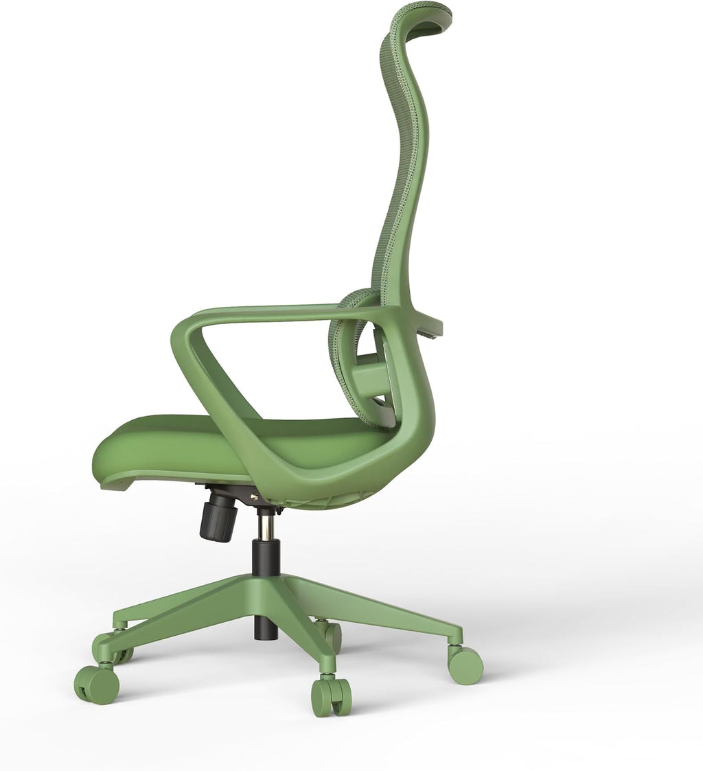 High Back Ergonomic Colorful Office Chair, Breathable Nylon Mesh Desk Chair with Adjustable Lumbar Support, 300LBS Swivel Rolling Computer Chair for Home Office Work(Americana, Green)