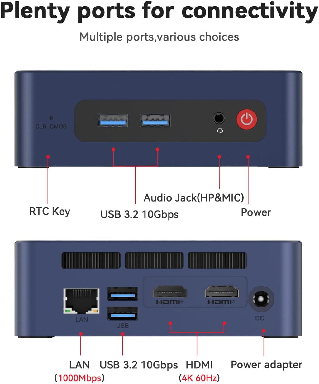 Beelink SER3 Mini PC, AMD Ryzen 3 3200U(14nm, 2C/4T) up to 3.5GHz, Mini Gaming Computer 16GB DDR4 RAM 500GB PCIE3.0 X4 SSD, Micro PC 4K@60Hz Dual Display, Mini Computer WiFi6/BT5.2/HTPC/W-11 Pro