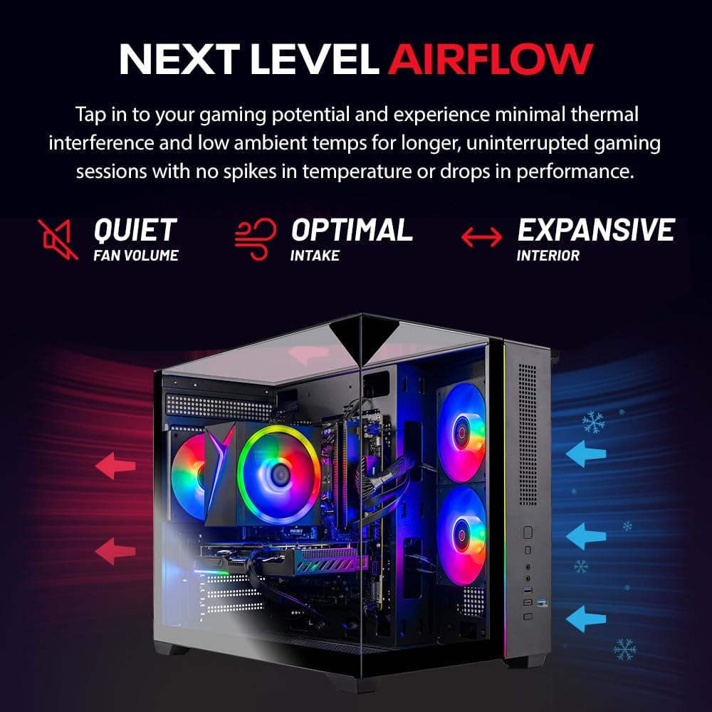Skytech Gaming Crystal Gaming PC, AMD Ryzen 5 8400F 4.2GHz, NVIDIA RTX 5060 Ti 8GB VRAM, 1TB Gen4 NVMe SSD, 24GB DDR5 RAM 6000, 650W Gold PSU, WI-FI 5, Windows 11, Desktop