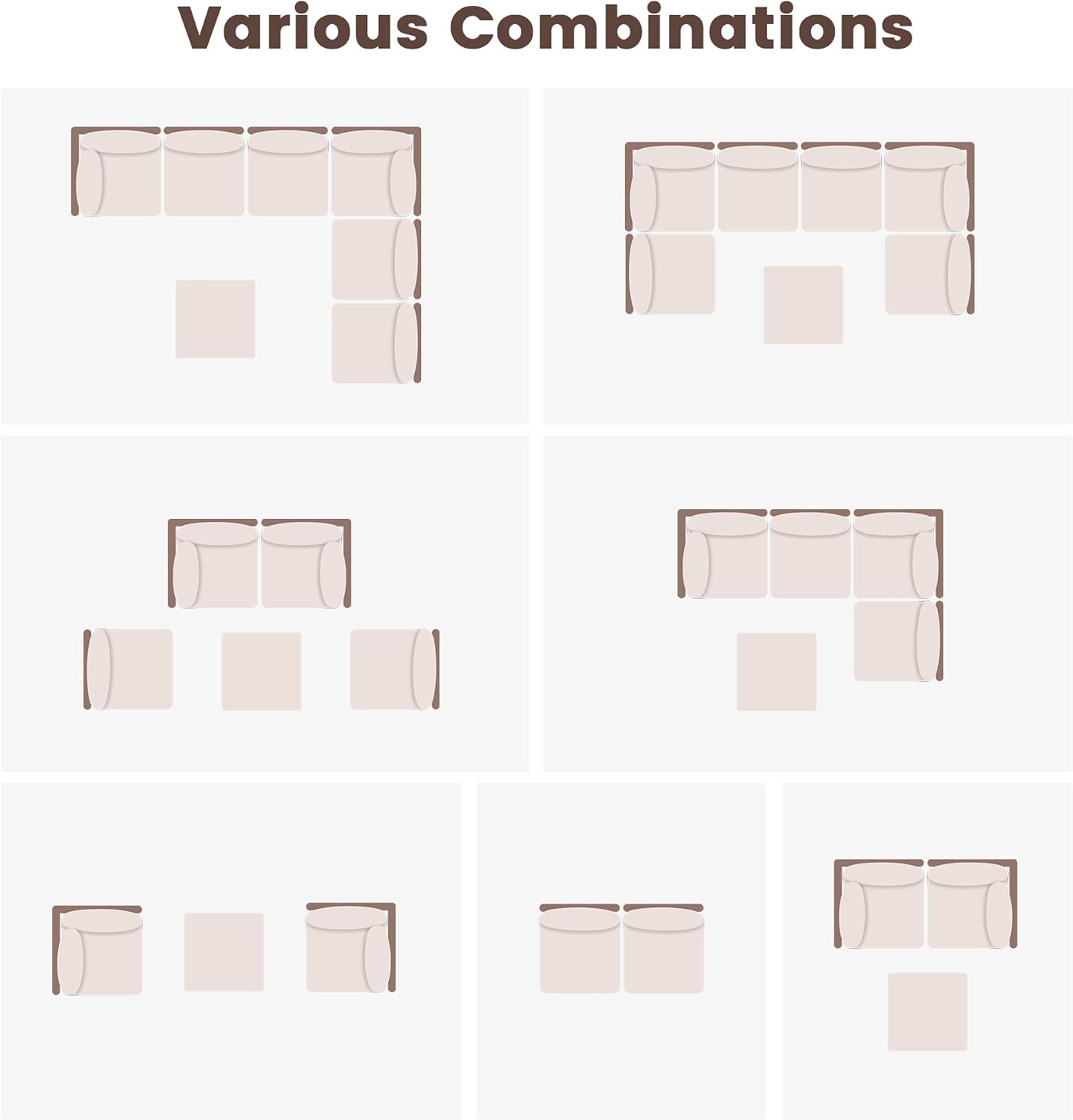 VICLLAX 3 Pieces Wicker Patio Furniture Set, Outdoor Conversation Set of 2 Armless Wicker Sofas with Cushions and Glass-top Tea Table for Deck, Backyard, Garden, Oak Rattan